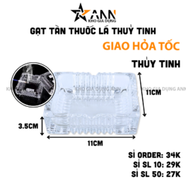 Gạt Tàn Thuốc Thủy Tinh - Gạt Tàn Thuốc Lá Vuông 11x11x3.5cm - GTT01