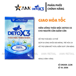 Viên Uống Thảo Mộc Thiên Nhiên Detox X3 Giúp Giảm Cân Giữ Dáng - Phiên Bản Mới - DETOXX3