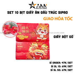 Set 10 Bịt Giấy Ăn Gấu Trúc Sipao - Túi Khăn Giấy Rút Treo Tường Đa Năng - KGR03