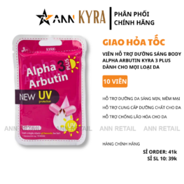 Viên Bột Kích Trắng Body Kyra Alpha Arbutin 3 Plus+ Thái Lan Hỗ Trợ Chống Nắng- Túi 10 Viên - 1016100017044