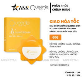 Kem Chống Nắng Queenie Skin SPF50 PA+++ Dành Cho Da Hỗn Hợp Và Dầu 60g - 8938513314586