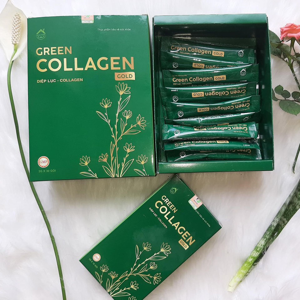 Diệp lục Collagen Gold 30 gói Green Family