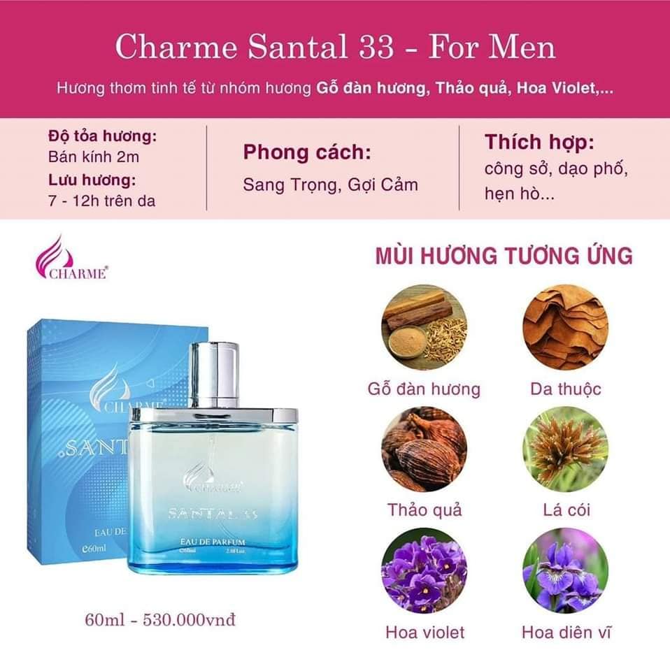 Charme Santal 33 nốt hương đầy cá tính và khác biệt
